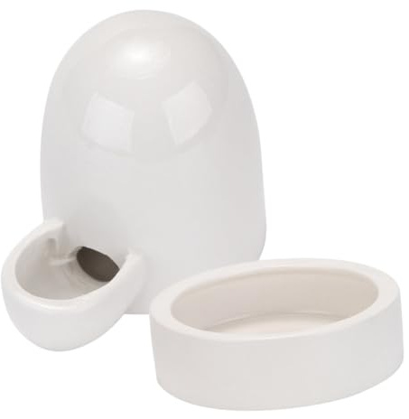 Gadpiparty Chicken Water Feeder and Poultry Food Bowl Two-piece Set Ceramic Large Feeding Trough for Chickens and Poultry Farm Use