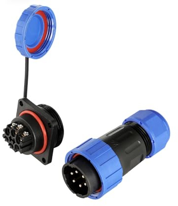 ZBLZGP TY24 Connettore impermeabile a 6 pin, connessione a vite senza saldatura, montaggio a pannello, presa maschio femmina, scollegamento rapido per l'alimentazione