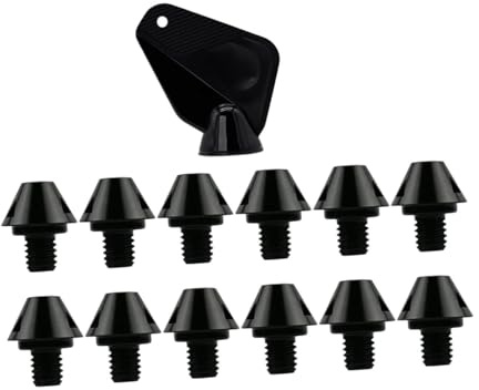 lopituwe Fotbollsspikar Reservdobbar Fotbollsskor Rugby Aluminium Metalldobbar Fotbollsskor Hållbara Inomhus Utomhus Atletiska Utomhus Inomhusskor Fast Mark Sport, Svart, Höjd 8mm