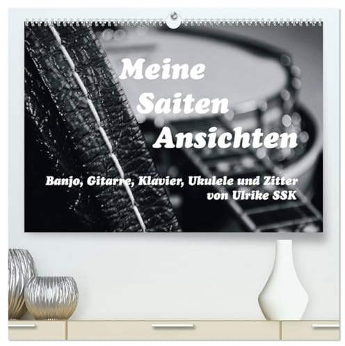 Meine Saiten Ansichten - Banjo, Gitarre, Klavier, Ukulele und Zitter von Ulrike SSK (hochwertiger Premium Wandkalender 2026 DIN A2 quer), Kunstdruck ... SSK in Szene gesetzt. (CALVENDO Hobbys)