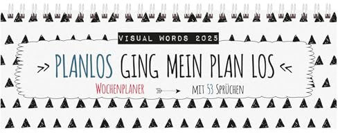 Tischquerkalender Visual Words 2025: 1 Woche 2 Seiten; Tischkalender quer mit viel Platz für Notizen; Format: 29,8 x 10,5 cm