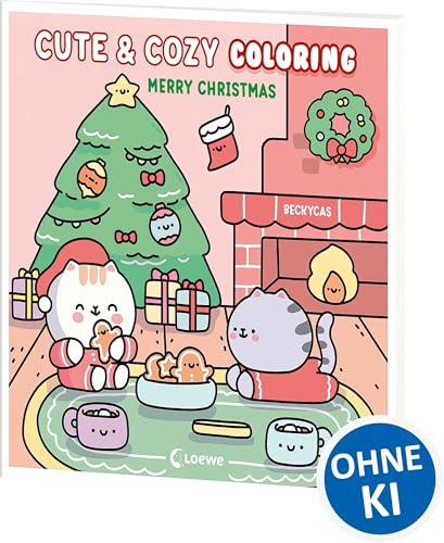 Cute & Cozy Coloring - Merry Christmas: Malbuch für Erwachsene, Teenager und Kinder - Mit 40 niedlichen Weihnachts-Motiven zur kreativen Beschäftigung - Zum Wohlfühlen und Entspannen