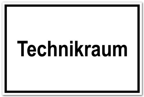 Hinweisschild aus Folie - Technikraum - 20 x 30 cm