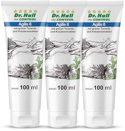 Agilis 6 Creme mit Wärme-Effekt – wärmende Pflege bei Muskelkater & Verspannungen – mit Teufelskralle, Menthol, Rosmarin & Cajeput -3 x 100ml