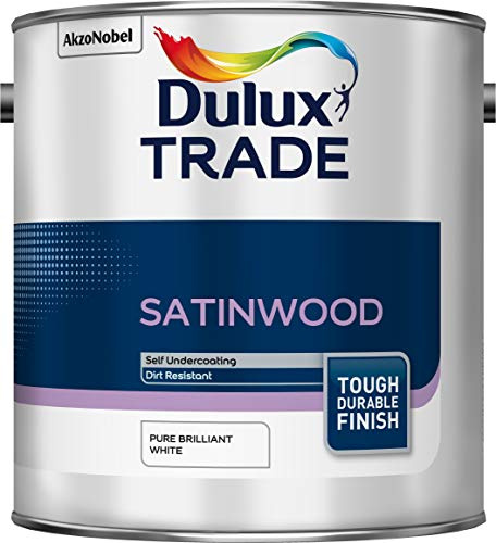 Dulux Trade Satinwood Paint - Pure Brilliant White - 2.5L