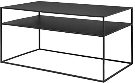 blomus Wohnzimmertisch FERA | Black | 90L x 50B x 45H cm | Sofatisch Schwarz | Beistelltisch aus pulverbeschichtetem Stahl für Flur, Wohnzimmer, Schlafzimmer, Büro
