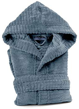 Caleffi - Accappatoio con Cappuccio Stripe - Avio XL/XXL - 100% Cotone