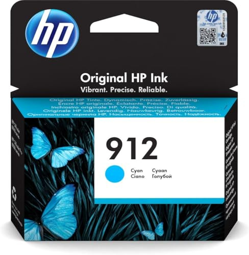 HP 912 3YL77AE, Cyan, Original-Tintenpatrone, kompatibel mit OfficeJet Pro Series 8010, 8020 Tintenstrahldruckern