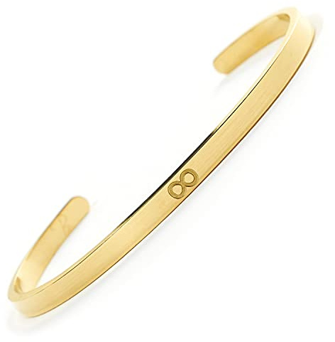 BERGERLIN Armreif Silber Vergoldet Damen Herren, mit Symbol | Armreif Gold & Armreif Silber: Armreif Damen aus Edelstahl – farbecht, nickelfrei, wasserfest. Hält ein Leben lang.