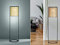 Stylishe LED Stehleuchte 150cm hoch mit schwarzem Gestell & Lampenschirm in Rattan Optik