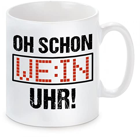 Tasse mit Motiv - OH! SCHON WEIN UHR