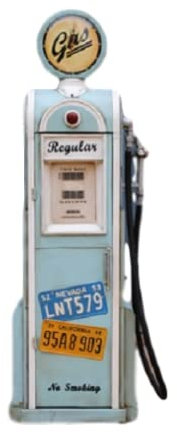 Kunibert Antica colonna del serbatoio pompa di benzina americanstyl, altezza 155 cm, armadietto di immagazzinaggio, colore: blu