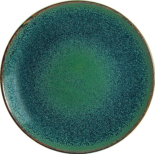 Bonna 6x Ore Mar Gourmet kleiner Teller flach rund 21cm 2,5cm hoch Grün Braun Porzellan OMRGRM21DZ Frühstückteller Brotteller Kuchenteller Geschirr