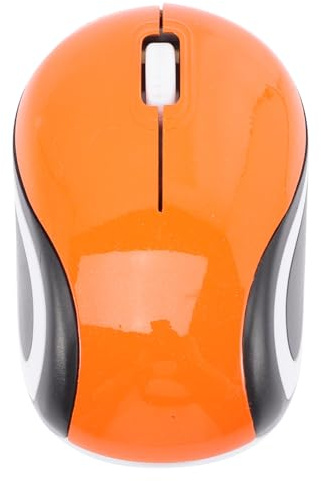 Mouse per Computer Wireless Mouse Portatile Sottile Senza Fili con Ricevitore USB per Computer Portatile Arancione
