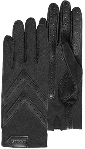 Isotoner Gants femme tactiles tissu extensible recyclé, résistant à l'eau, non doublé, taille unique, TU, noir