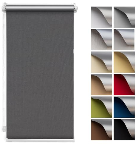 Zero Home - Premium Verdunklungsrollo Ohne Bohren I Klemmrollos für Fenster und Türen Thermorollo I Klemmfix Rollo I Sichtschutz und Sonnenchutz I Blackout I 35x150cm - Graphit