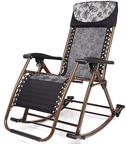 IBOWZ Mecedora, Sillón Tumbona Mecedora para Porche al Aire Libre Plegable, balancín de Metal Resistente para Patio, Camping, jardín y Patio Trasero, Todo Tipo de Clima, Soporte de 330 Libras