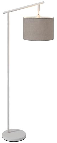 HOMCOM Modern Floor Lamps for Living Room with Rotating Lampshade, Standing Lamp for Bedroom, LED Bulb Included, Grey