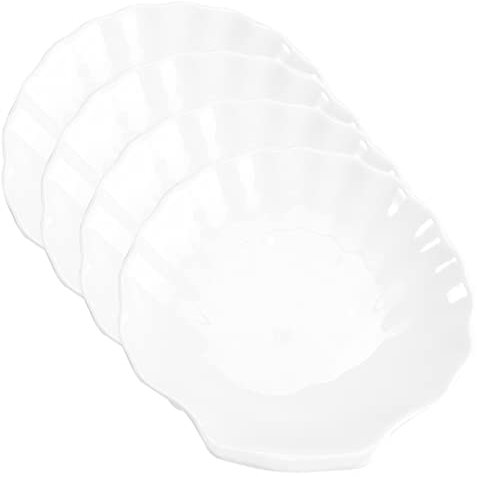 HEMOTON Muschelförmige Porzellanplatten 4 Stück Mehrzweck Beilagenteller Für Snacks Frühstück Und Dessert Haushalt Küchenbedarf