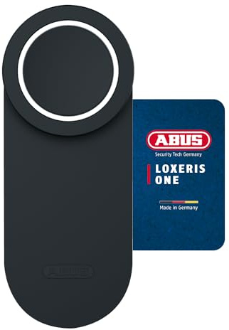ABUS dörrlåssdrift LOXERIS One – smart öppning och stängning av entrédörren via app – elektroniskt dörrlås med åtkomstkontroll – enkel montering utan kabeldragning – svart