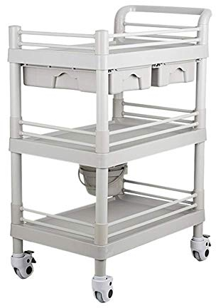 MZBDYYF Kosmetikwagen, Kosmetikwagen, multifunktionaler medizinischer Kosmetikwagen, mit Doppelschubladen