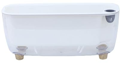 Derefine Jardinière Rectangulaire 11,8 X 4,6 Po, Jardinière à Arrosage Automatique, Jardinière Rectangulaire, Pots à Arrosage Automatique, Pots de Fleurs en Plastique, Pot de Fleurs(Transparent)