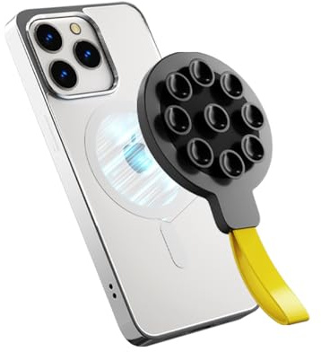 powerland Soporte De Silicona Ventosa para MóVil, Soporte para teléfono con Silicona MagnéTico en la Parte Posterior del teléfono, Soporte Mango sólido para Selfies y Videos tiktok