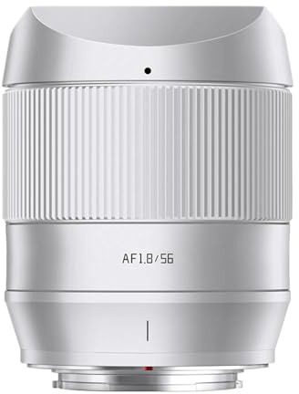TTArtisan 56 mm F1.8 Autofokus AF Objektiv mit Metallgehäuse, kompatibel mit FujiFilm X Mount, Silber