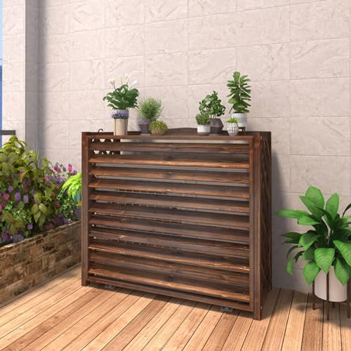 Panneaux de clôture d'intimité en bois rustique pour extérieur et support de plantes - Décoration d'intérieur et d'extérieur en bois pour pot de fleurs