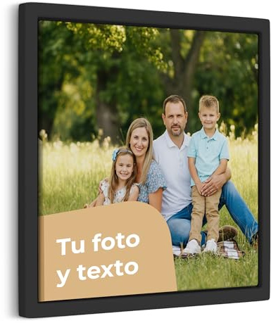Cimpress Personalisiertes Leinwandbild mit Rahmen, 30 × 30 cm, Foto auf Leinwand selbst gestalten mit Bild und Text, hochwertige Wanddekoration für Zuhause oder Büro, personalisiertes Fotogeschenk