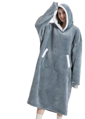 Übergroße tragbare Decke, tragbares Decken-Sweatshirt - Fleece-Sweatshirt mit Kapuze für Erwachsene, Übergröße | Kuscheldecke Winter-Indoor-Bekleidung mit Ärmeln für Camping, Arbeiten