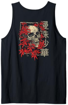 Rote Spinne Lilie Blume Japanischer Totenkopf Otaku Backprinted Tank Top