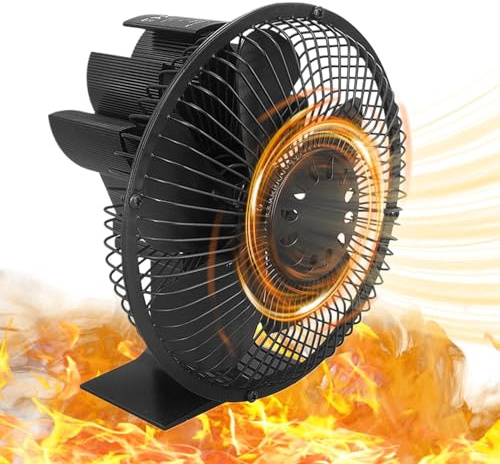 Ventilateur de poêle à bois alimenté par la chaleur – Ventilateur de poêle à bois non électrique – Accessoires de poêle à bois alimenté par la chaleur, ventilateur souffleur de cheminée avec housse de