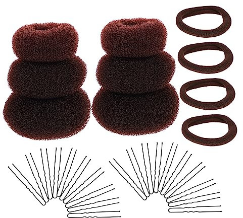 FRCOLOR 2sets Hair Hair Donut Bun Makers Woman Ties u Shaped for Diy Tools and Styling Tool Includes Accessories