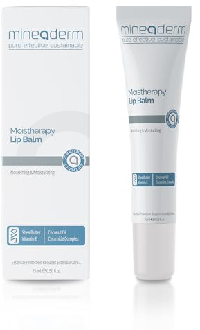 Mineaderm Moistherapy Lippenbalsam – Intensivpflege mit Shea Butter, Kokosöl & Ceramide NP – Sofort Beruhigend & Feuchtigkeitsspendend bei Trockenen, Rissigen Lippen – 15 ml