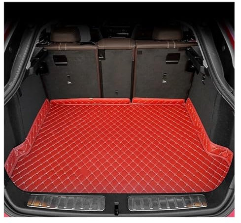 YSQIFBABD Kofferraummatte Kofferraummatte für VW für Touran L 5-Sitzer 2016 2017 2018 Custom Car Zubehör Auto Innendekoration Kofferraum Schutzmatte(Rot)