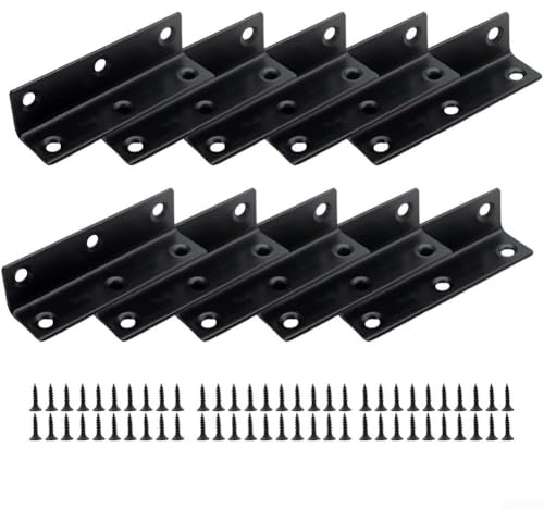 Shelf Brackets, L Brackets For Raised Garden Bed Stainless Steel 90 Degree Flower Bed Bracket, Used To Reinforce Corners And Various Types Of Furniture(10pcs)