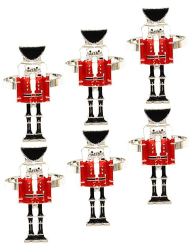 TOPPERFUN 6pièces Lot de Ronds De Serviette Casse-Noisette Porte-Serviettes De Noël Boucles Décoratives pour Fournitures De Fête