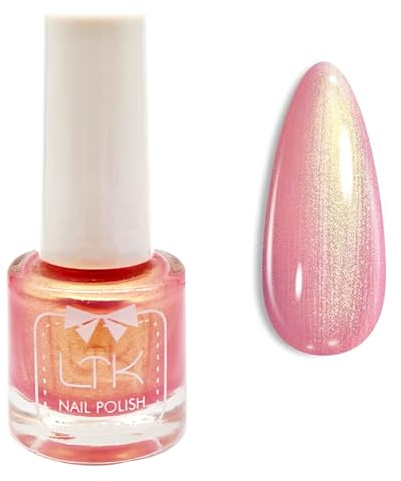 Pink Pearl Nail Polish - Pink Glitter Varnish Aurora Iridescent Shimmer Mermaid Drawing - Quick Dry Reflective Shimmer Nail Art for Women Girls