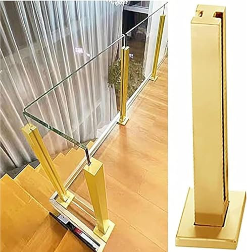 Barandilla de cristal de acero inoxidable dorado de 105 cm para interior de escalera, balcón y valla, solución de seguridad duradera y elegante para hogares modernos