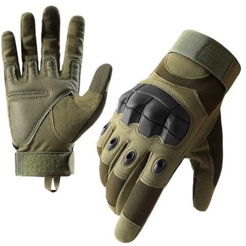 BLacOh Guantes Moto Hombre Guantes de Motocicleta con Pantalla táctil for Verano, Transpirables, de Dedo Completo, for Motocross Guantes Moto(Green,L)