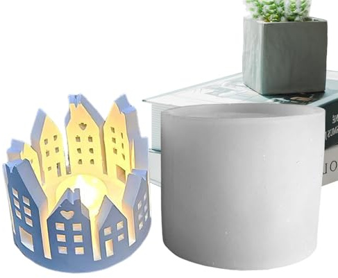 Molde de silicona para velas de té, molde para velas, molde de yeso de Ringhaus; moldes de silicona 3D para resina, hormigón, moldes huecos, molde de escayola para decoración del hogar