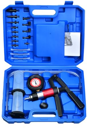 Zoomtools 2 in 1 Hand Held Vacuum Pressure Pump Tester Brake Bleeding Kit Brake Clutch Fluid Bleeder Tool kit for Cars Motorcycles