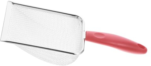 OFFSCH Pala de Playa Infantil con Malla Filtro de Arena para Recoger Conchas Diseño Divertido y Mango Ergonómico Herramienta Resistente para Jugar la Arena Roja Malla