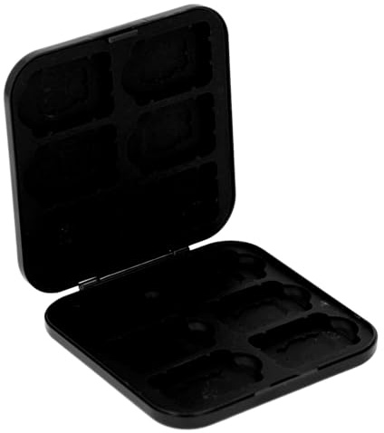 FAUOSWUK Étui pour Cartes de Jeu 2 en 1, Porte-Carte de Jeu à Commutation avec 12 Emplacements en Silicone pour Carte de Stockage, Mémoire SDHC (Noire)