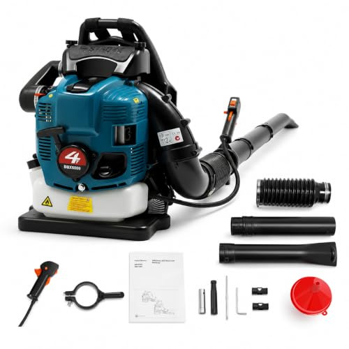EGBNSY Soffiatore a Scoppio Motore 4 Tempi 75.6Cc Zaino Velocità Regolabile | Per Giardini e Cortili, Rimuove Foglie e Detriti con Motore a 4 Tempi e Zaino Ergonomico, Riduce Fatica Nel Lavoro Quotidiano
