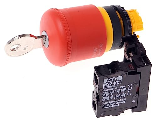 Eaton 216514 not-Halt/aus-Taste, D = 38 mm, Schlüsselentriegelt, unbeleuchtet, 1 Öffner, Fronteinbau