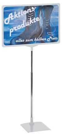 FRANKEN Preisständer, Info-Ständer A3, Freistehend, höhenverstellbar, tragbar, 297 x 620 x 10 mm, grau, PSM A3 12