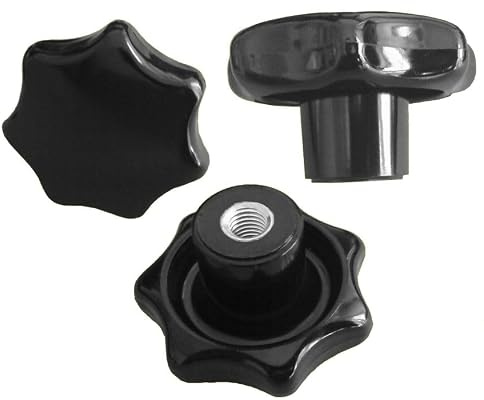 5 Stück - Sterngriffmutter Mutter M12 Ø 63 mm DIN6336 K - schwarz, Stahlgewinde
