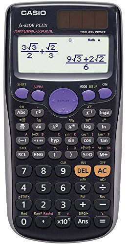 Casio FX-85DE Plus Wissenschaftlicher Taschenrechner, Solar/Batterie